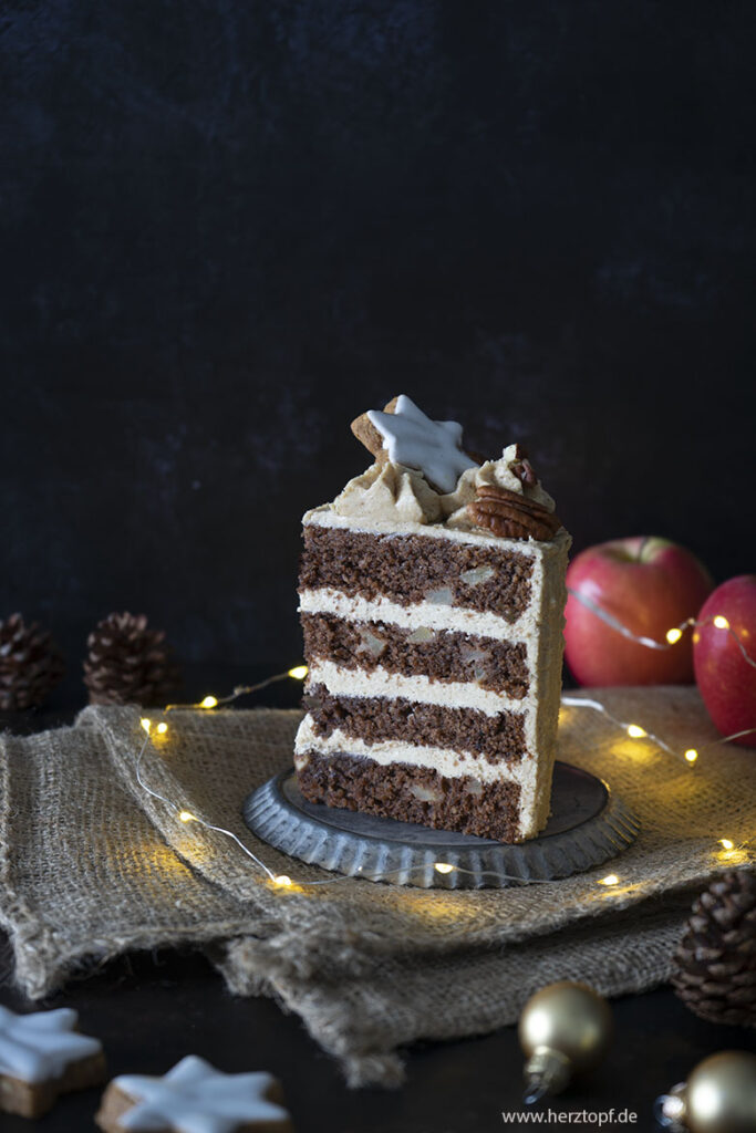 Apfel Pekannuss Törtchen mit Zimt-Buttercreme