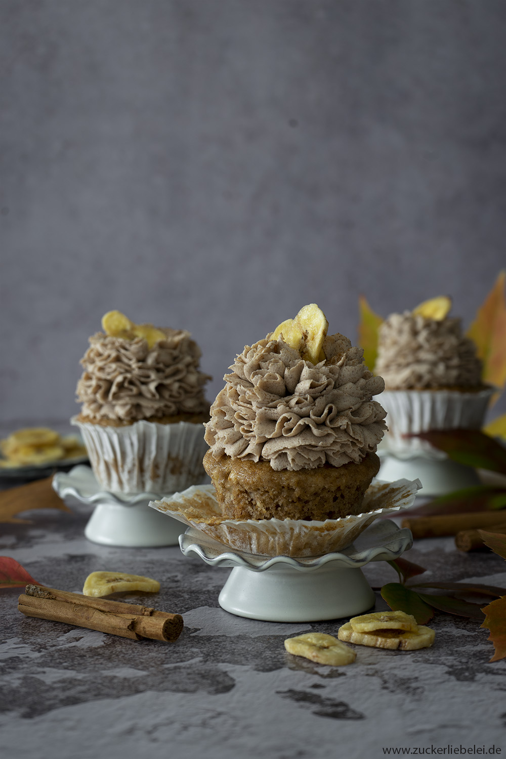 Bananen Cupcakes mit Zimt Frosting