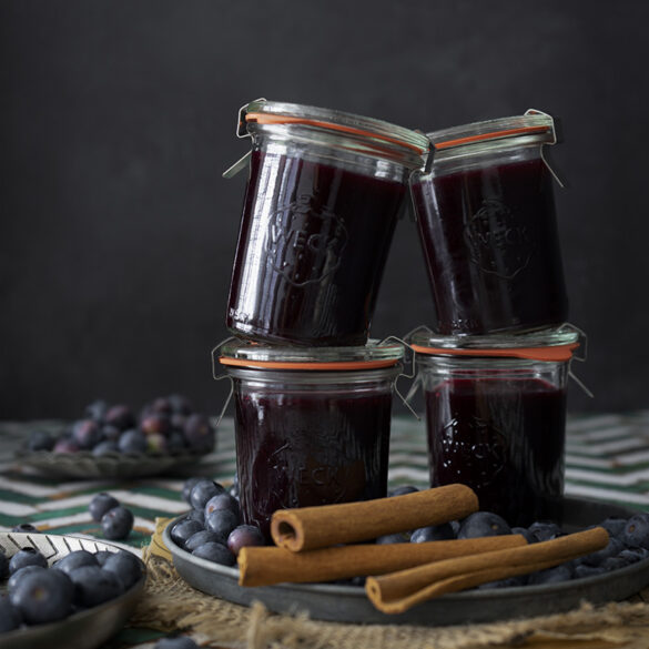 Blaubeer-Orangen Marmelade mit einem Hauch Zimt