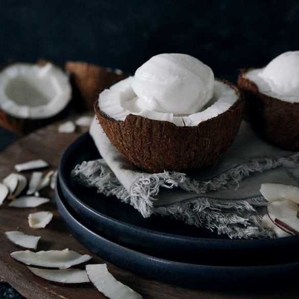 Kokos Sorbet aus nur zwei Zutaten