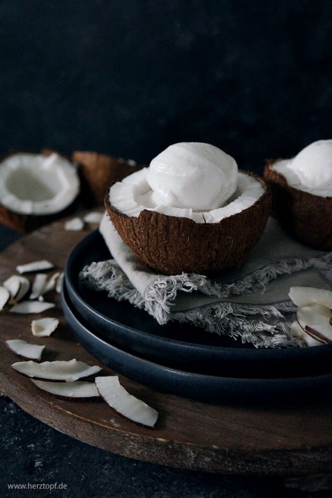 Kokos Sorbet aus nur zwei Zutaten