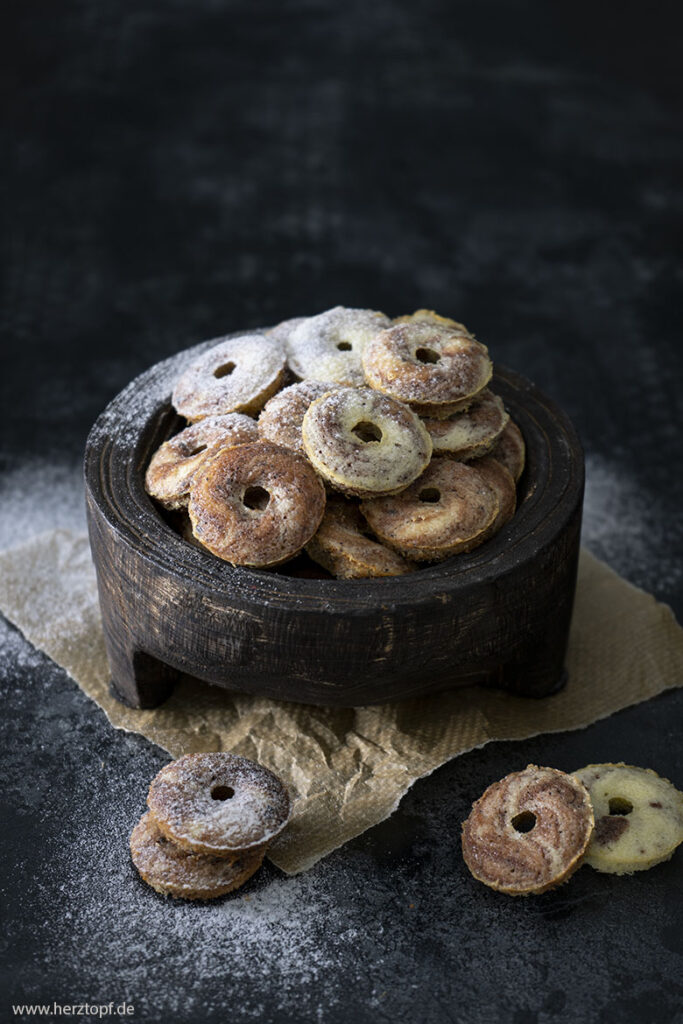 Mini Marmor Donuts aus dem Backofen