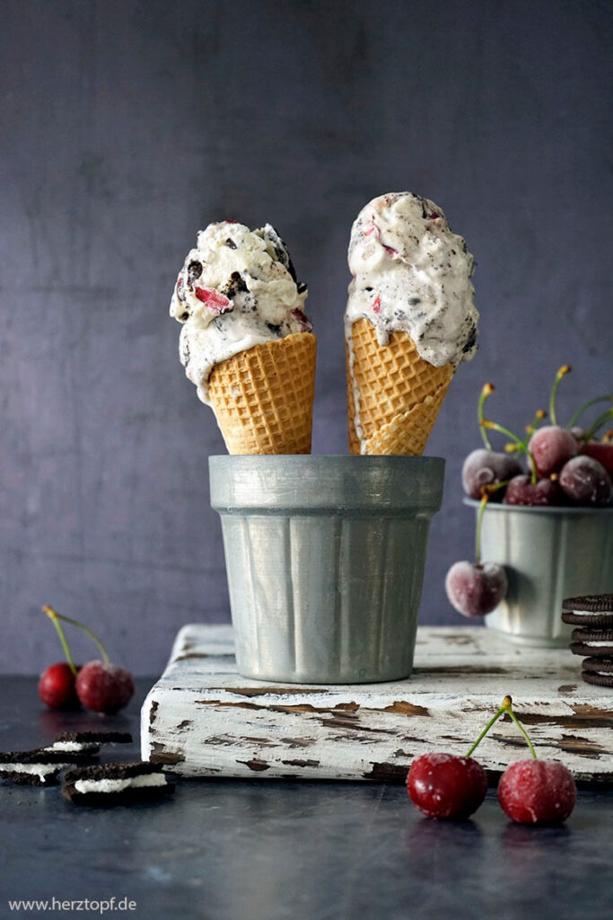 Oreo Eis mit Kirschen (Werbung unbeauftragt)