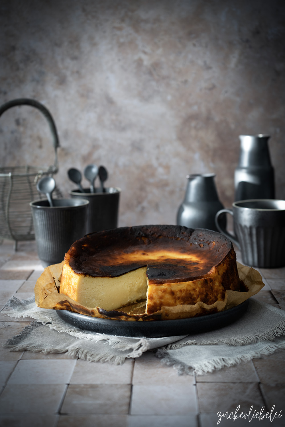 Große San Sebastian Cheesecake Liebe