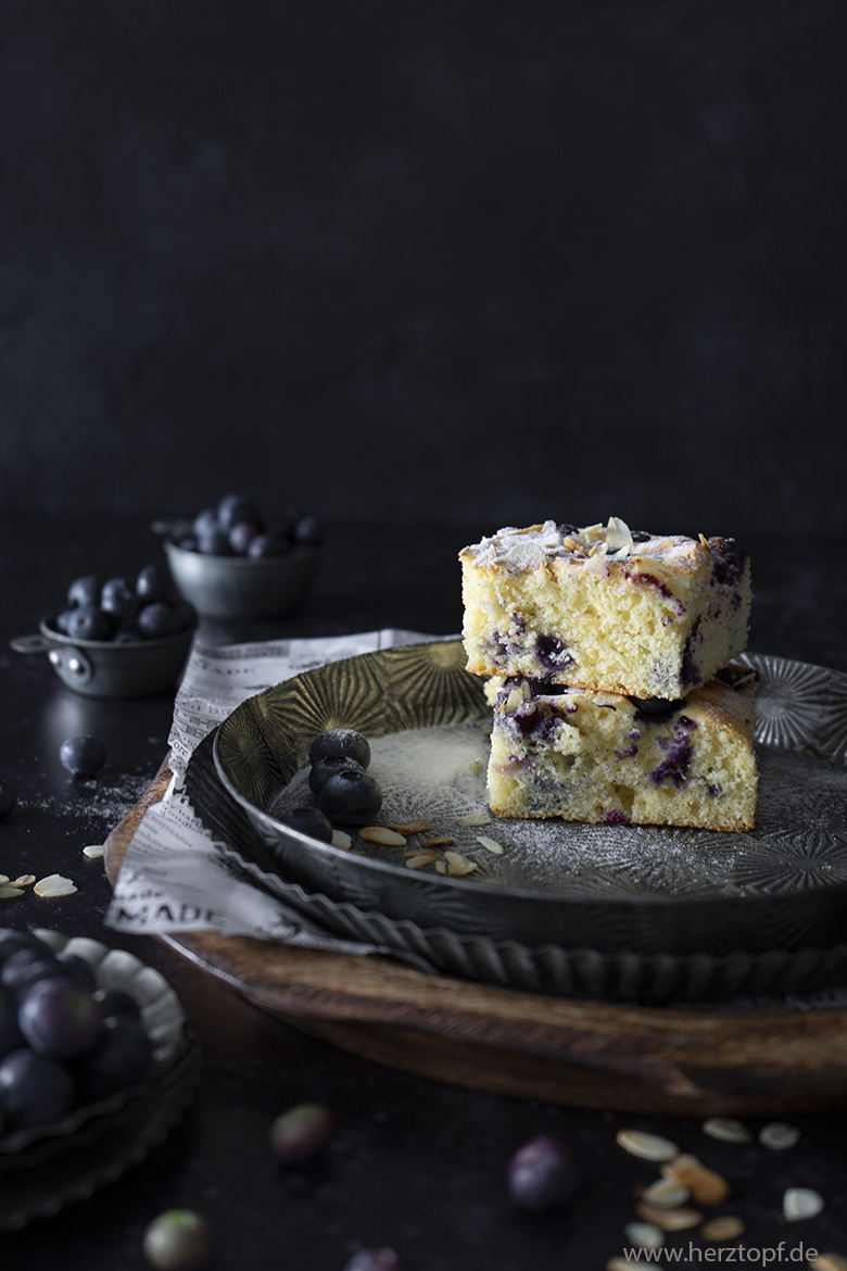 Schneller Blaubeeren-Orangenkuchen vom Blech