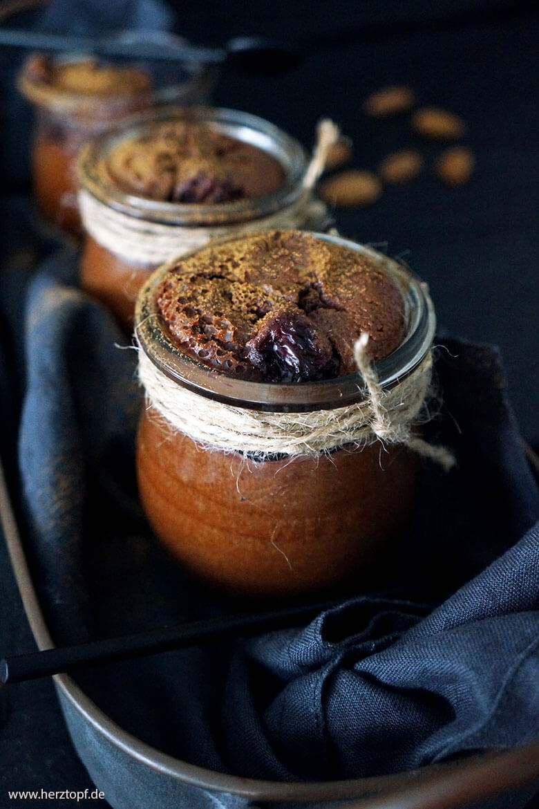 Schoko-Kirsch-Clafoutis im Glas | herztopf