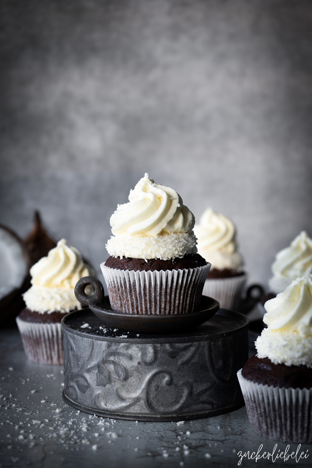 Schokoladen Cupcakes mit Kokoscreme