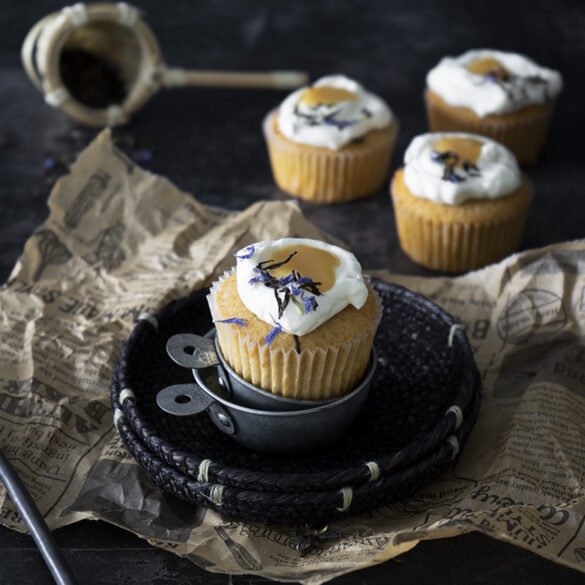 Schwarztee Cupcakes mit Tee-Karamell