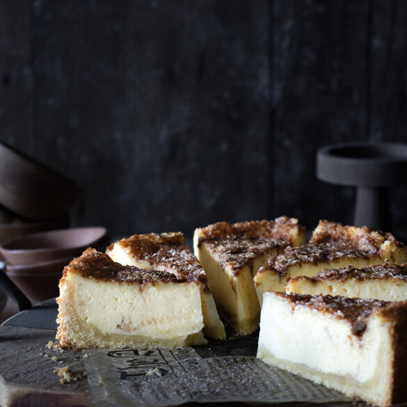 Super cremiger Rahmkuchen mit Mürbeteig