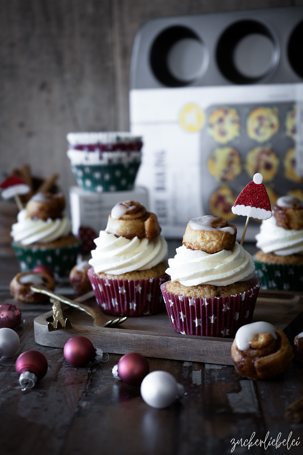 Zimtschnecken Cupcakes mit Mini Schneckchen | Cinnamon Roll Cupcakes